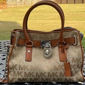 Michael Kors Hamilton Brown and Tan Satchel